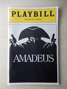 July 1982 - Broadhurst Theatre Playbill - Amadeus - John Wood - Amy Irving - Picture 1 of 3