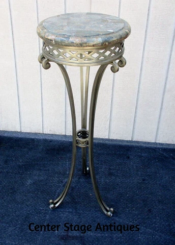 63581   Marble Top Plant Pedestal End Table Stand Cover
