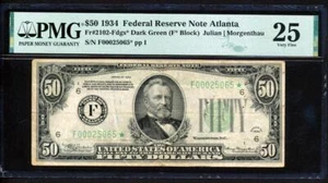 Fr.2102-Fdgs* 1934 $50 ATLANTA "STAR" ONLY 7 GRADED BY PMG 25 RARE COLLECTIBLE - Picture 1 of 2