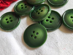 Lot 10 gros boutons vintage vert à trous diamètre 2,6 cm ref 944 - Imagen 1 de 1