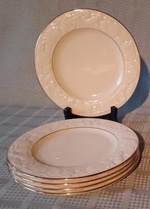 Set of 5 Lenox Fruits of Life Salad or Dessert Plates Ivory Color Gold Trim USA - Picture 1 of 9