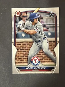 WYATT LANGFORD 2023 Bowman Draft #BD-106 1st Bowman Rangers novato - Imagen 1 de 2
