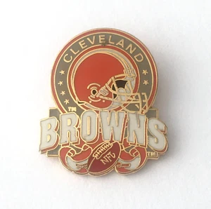Vintage Cleveland Browns Lapel Pin Ohio Football NFL Helmet Enamel Gold Tone 1" - Picture 1 of 5
