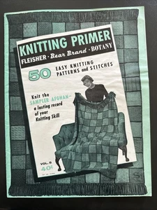 Fleisher Afghan Sampler Knitting Primer Pattern Book 1950s Vol 8 50 Patterns - Picture 1 of 20