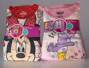 2 Neu mit Etikett Mädchen Disney Flanell Minnie Mouse & Care Bears 2-teiliges Pyjama-Set Gr. 10/12 - Bild 1 von 4