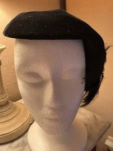 Vintage Black Velvet Hat - Picture 1 of 9