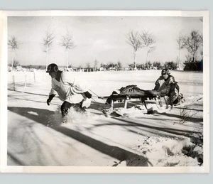Medici militari USA SKI-LITTER barella per feriti GERMANIA WWII 1945 foto stampa - Foto 1 di 2