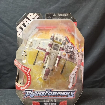 NEW Star Wars Transformers Crossover Clone Pilot Republic Gunship 2007 Free Ship - Image 1 of 4