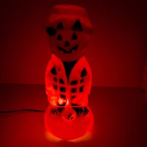 Vintage Bayshore Halloween Blasform 13" Kürbis Jack O Laterne Vogelscheuche Lampe - Bild 1 von 10