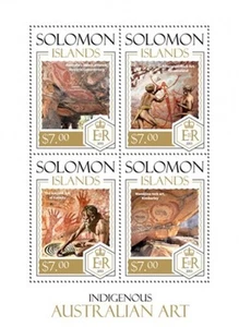 Salomonen - 2013 Indigenous Australian Art - 4 Stamp Sheet - 19M-321 - Bild 1 von 1