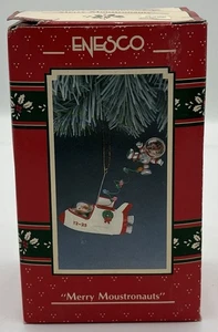 Ornamento astronave topo 1 990 Enesco Merry Moustronauts nuovo ma vintage - Foto 1 di 7