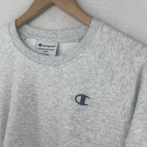 CHAMPION Sweatshirt Womens 2XL French Terry Script Crew Jumper Cotton Blend Gray - Picture 1 of 14