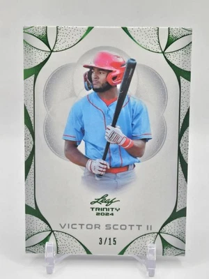2024 Leaf Trinity Baseball Victor Scott II Green Platinum /15 - Image 1 of 2