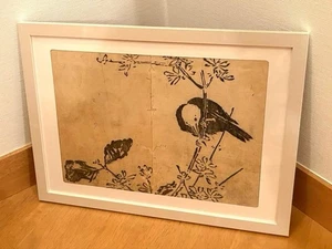 Edo period woodblock print bird (Tachibana Morikuni) - Picture 1 of 5