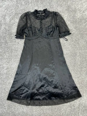 Marc Jacobs Dress Womens 8 Black Silk Blouson - Image 1 of 4