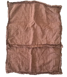 Pottery Barn Belgian Linen Standard Pillow Shams Brick Set Of Two - Picture 1 of 6