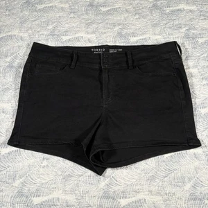 Torrid Jegging Super Soft Denim High Rise Short Women's Size 24 Black Stretch - Picture 1 of 11