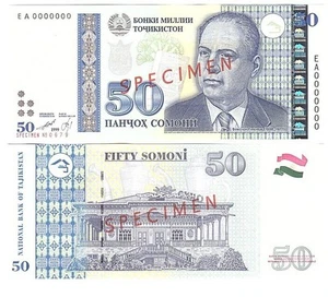 Tajikistan - 50 Somoni 1999 UNC P. 18s - SPECIMEN Lemberg-Zp - Picture 1 of 1