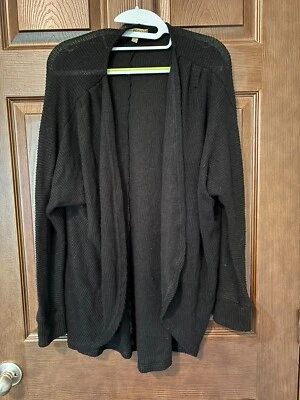 Cardigã Feminino Princesa Vera Wang Preto Tamanho G Manga Longa Frente Aberta - Imagem 1 de 4