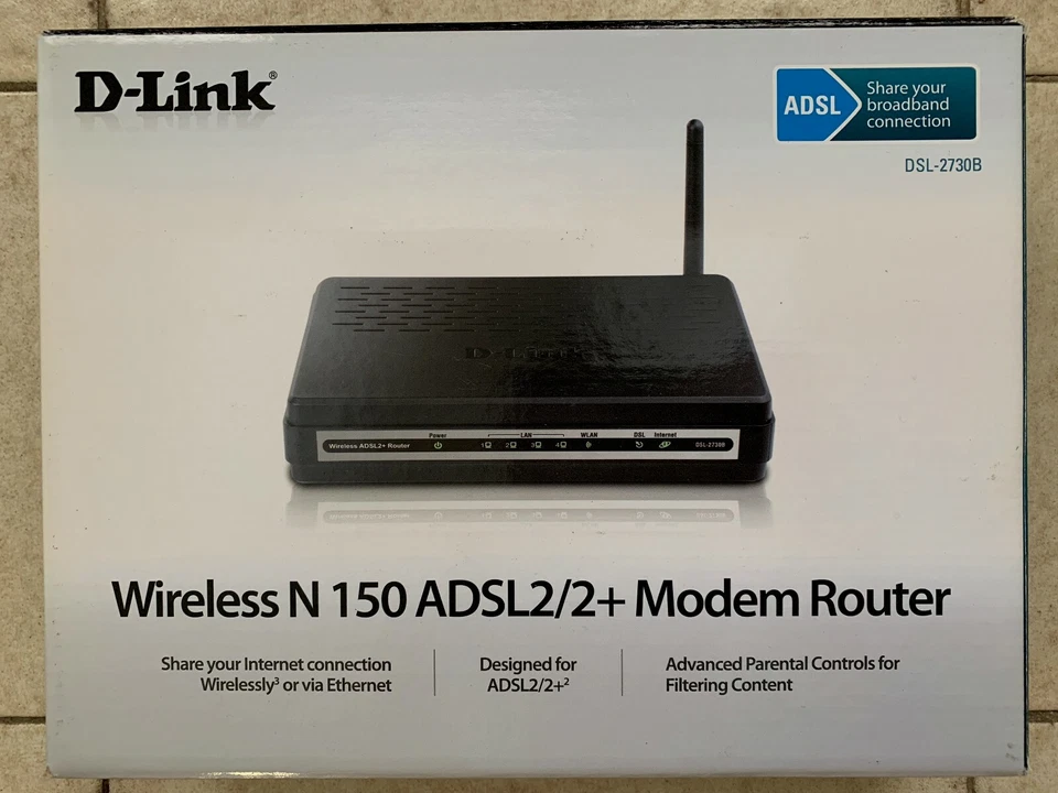 D-Link DSL-2730B Wireless N 150 ADSL2/2+ Modem Router - image 1 of 1