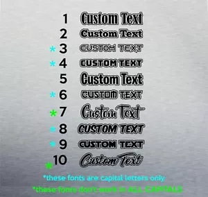 2x Outlined Custom Personalised Text Decal Stickers Name Car Bike Window Vinyl - Picture 1 of 4