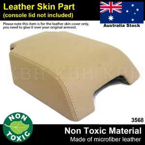 Leather Armrest Console Lid Cover Fits Land Rover Discovery LR3 LR4 06-16 Beige - Picture 1 of 9