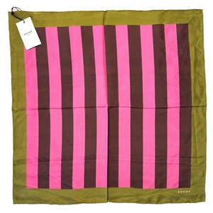 SOEUR x Veronica Beard Womens Striped Silk Square Scarf Pink (MSRP $110) - Picture 1 of 3