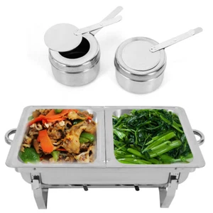 2 Pan Stainless Steel 7.5L Chafing Dish Set Party Buffet Cater Food Warmer Tool! - Picture 1 of 18