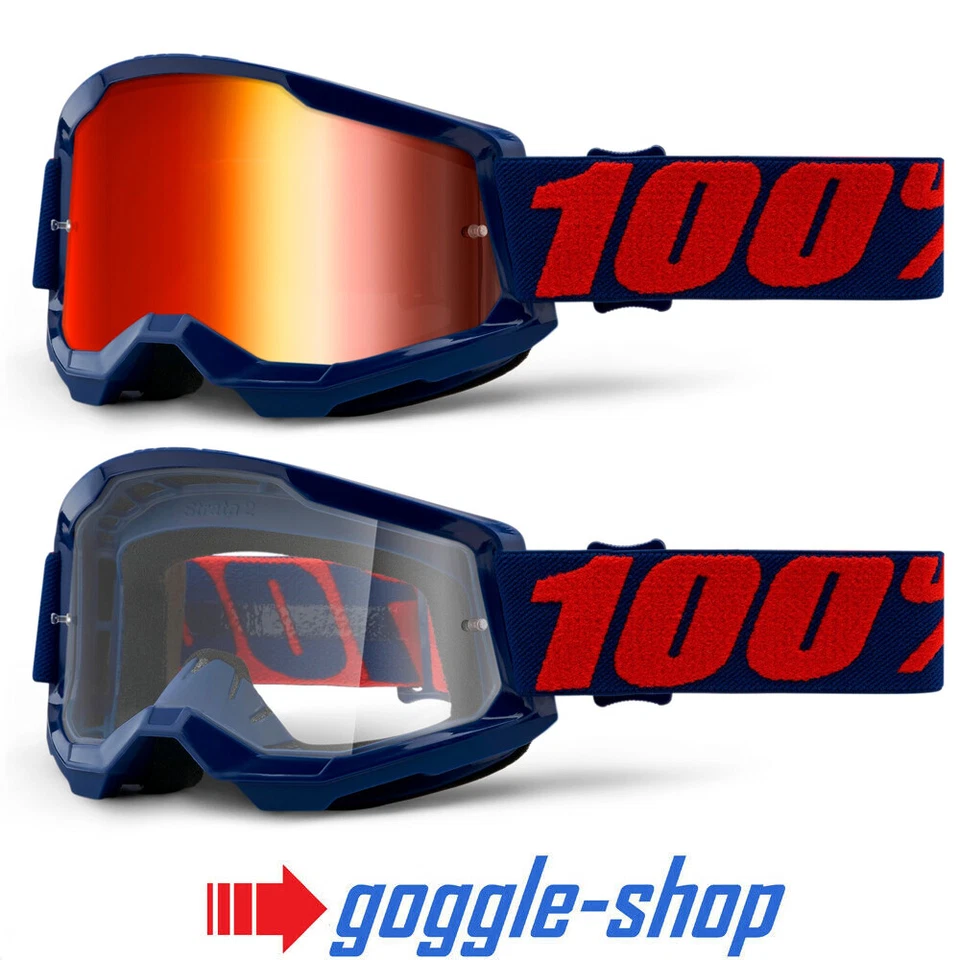 Gafas De Motocross MX STRATA 2 100% Masego Azul Claro / Espejo - Imagen 1 de 1