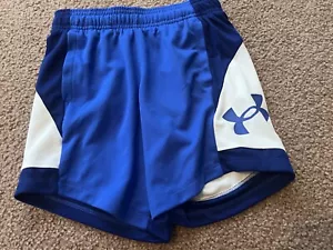 Under Armour BasketBall Shorts Kids Size XS New No Tags Blue/white - Picture 1 of 4