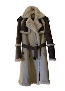 Burberry Prorsum Gr 36 IT (DE 34) Shearling Lammfell Mantel Honey Trenchcoat - Bild 1 von 7