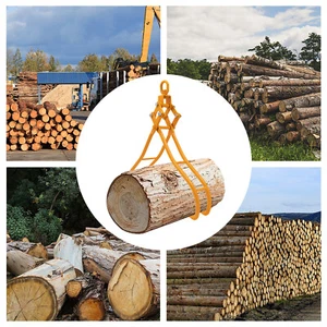 Gelb 36-Zoll-4-Klauen-Baumstammgreifer Baumstammheben Holzhebezange Holzgreifer - Bild 1 von 20