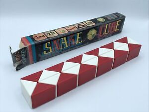 Vintage 1980's Snake Cube Red/White Puzzle, Made in Taiwan