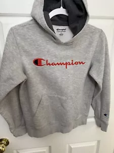Champion Boys Large Hoodie Gray Casual Pullover Sweatshirt Kids Youth Sweater - Picture 1 of 3