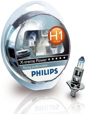Set 2 Lampadine Alogene PHILIPS X-Treme Power H1 12V 55W Visibilità +80%  - Immagine 1 di 4