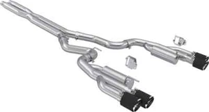 MBRP 3" Race Profile Cat-Back Dual Split Quad Carbon Tips For 24+ Mustang GT 5.0 - Picture 1 of 4