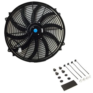 16″ inch Universal Slim Fan Push Pull Electric Radiator Cooling 12V+Mount Kit - Picture 1 of 2