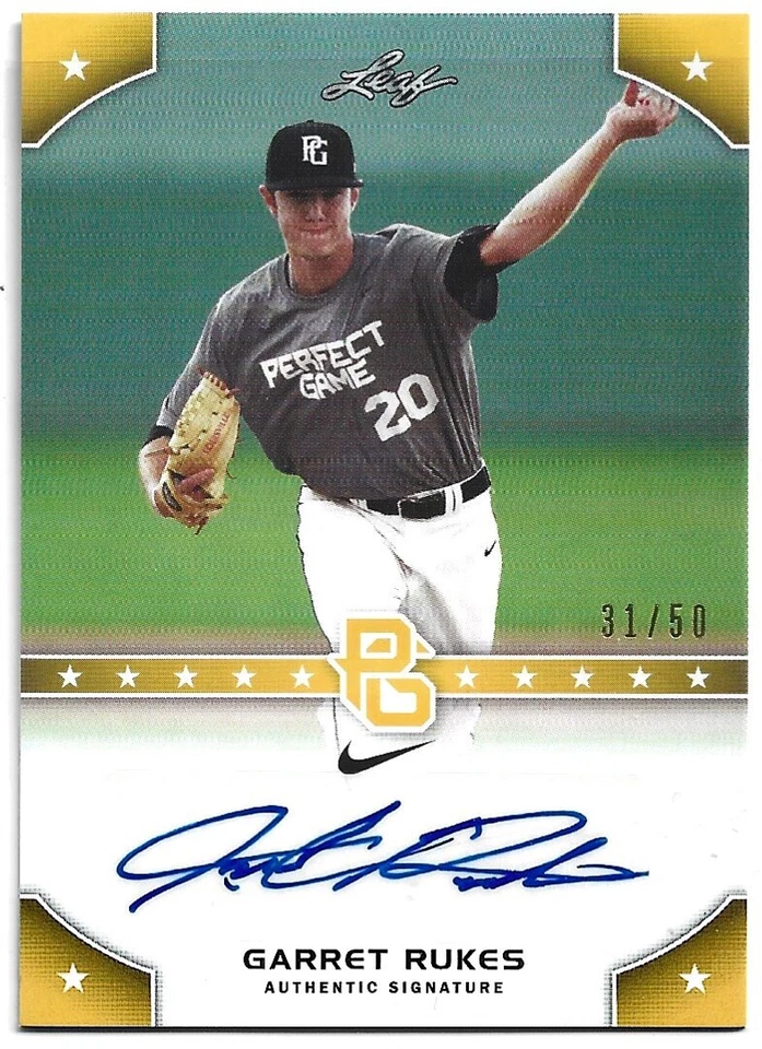 2015 Leaf Perfect Game Auto /50 Garret Rukes PG-GR1 - Image 1 of 1