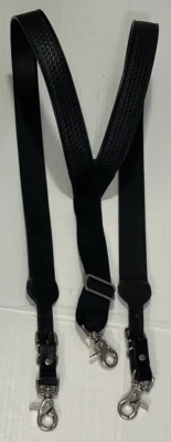Nocona Belt Co X N8512402 Western Black Tooled Leather Suspenders - Image 1 of 4