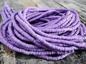Hmade Polymer Clay Heishi, 4x1mm, Lilac, Approx 320-440 pcs ,Free post - Picture 1 of 2