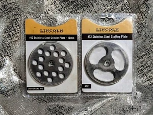 #12 Stainless Stuffing & Grinder 10mm Plates (Set Of 2) Large Course UNIVERSAL - Picture 1 of 2