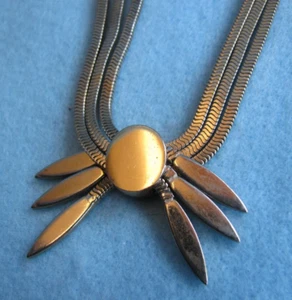 Vintage Monet Priscilla 3 Strand Gold Tone Necklace Slider Bow Bolo 18 Inches - Picture 1 of 10