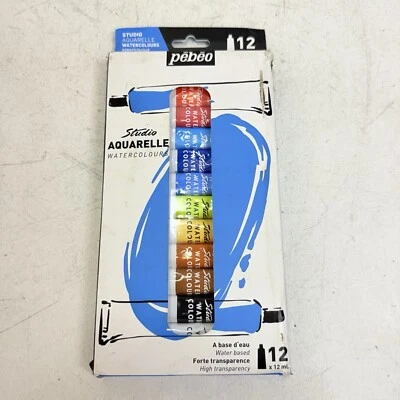 Pebeo Studio Watercolour Paint Set 12 x 12ml - Image 1 of 2
