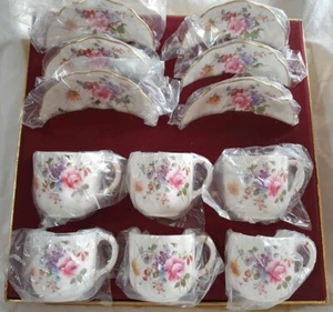 Royal Crown Derby Boxed Derby Posies Kaffeeservice für 6, um 1952-1964, erstes, unbenutzt - Bild 1 von 9