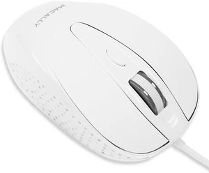 Macally USB Wired Mouse with 3 Button, Scroll Wheel, & 5 Foot White - Picture 1 of 8