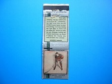 1933/34 DIAMOND SILVER NHL MATCHBOOK JOHNNY GAGNON MONTREAL CANADIENS MATCH BOOK
