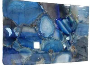 Natural Blue Agate Stone Outdoor Dining Table Slab Top for Restaurant Home Deco - Picture 1 of 8