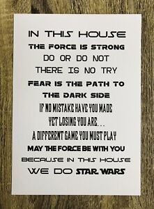 A4 In This House We Do Star Wars Print