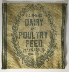 Vintage Sackleinen Stil Milch Geflügel Futter Sack Design Dekokissen (nur Bezug) - Bild 1 von 1