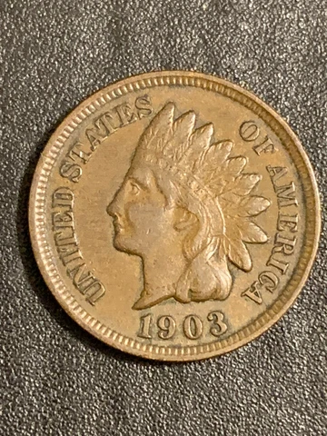 1903  Philadelphia Mint Small Cent Indian Head  lot # 1318 Cover